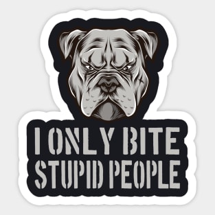 Pitbull Bite Stupid Dog Owner Gifts Sticker